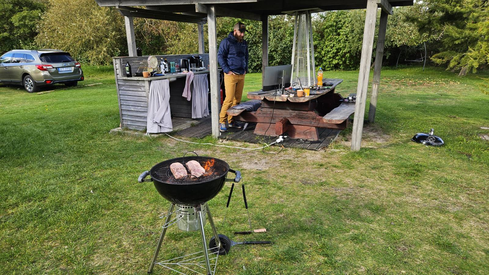 Outdoor BBQ and workspace