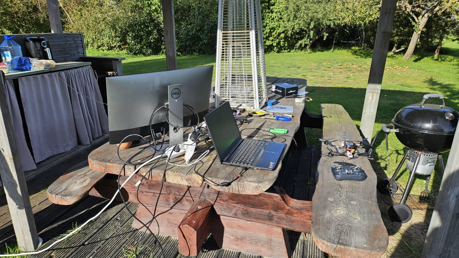 Outdoor workspace setup