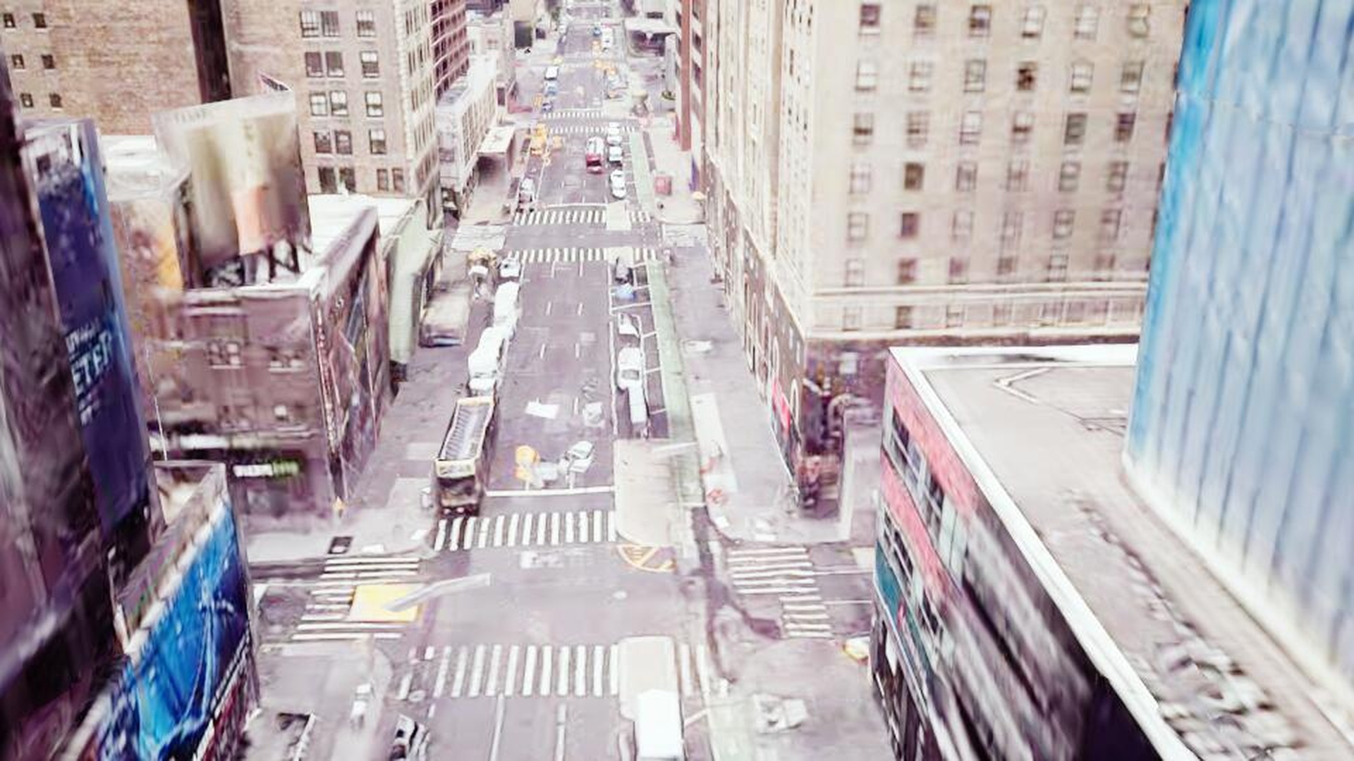 Deep avenue perspective rendered in UE5 with full urban detail