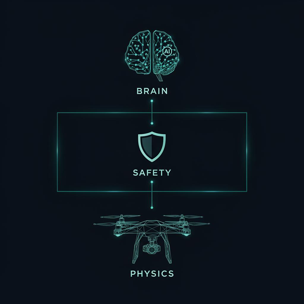 Three-tier architecture: Brain, Safety, Physics