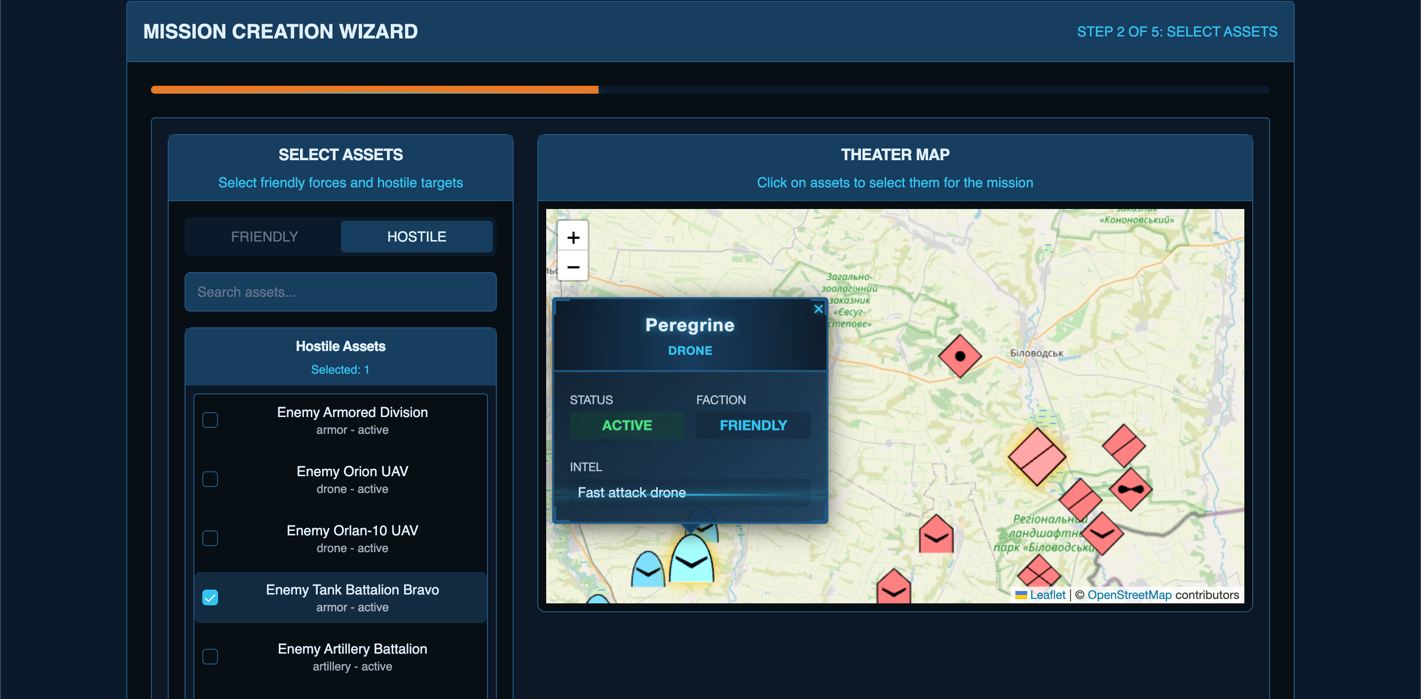 Mission Creation Interface