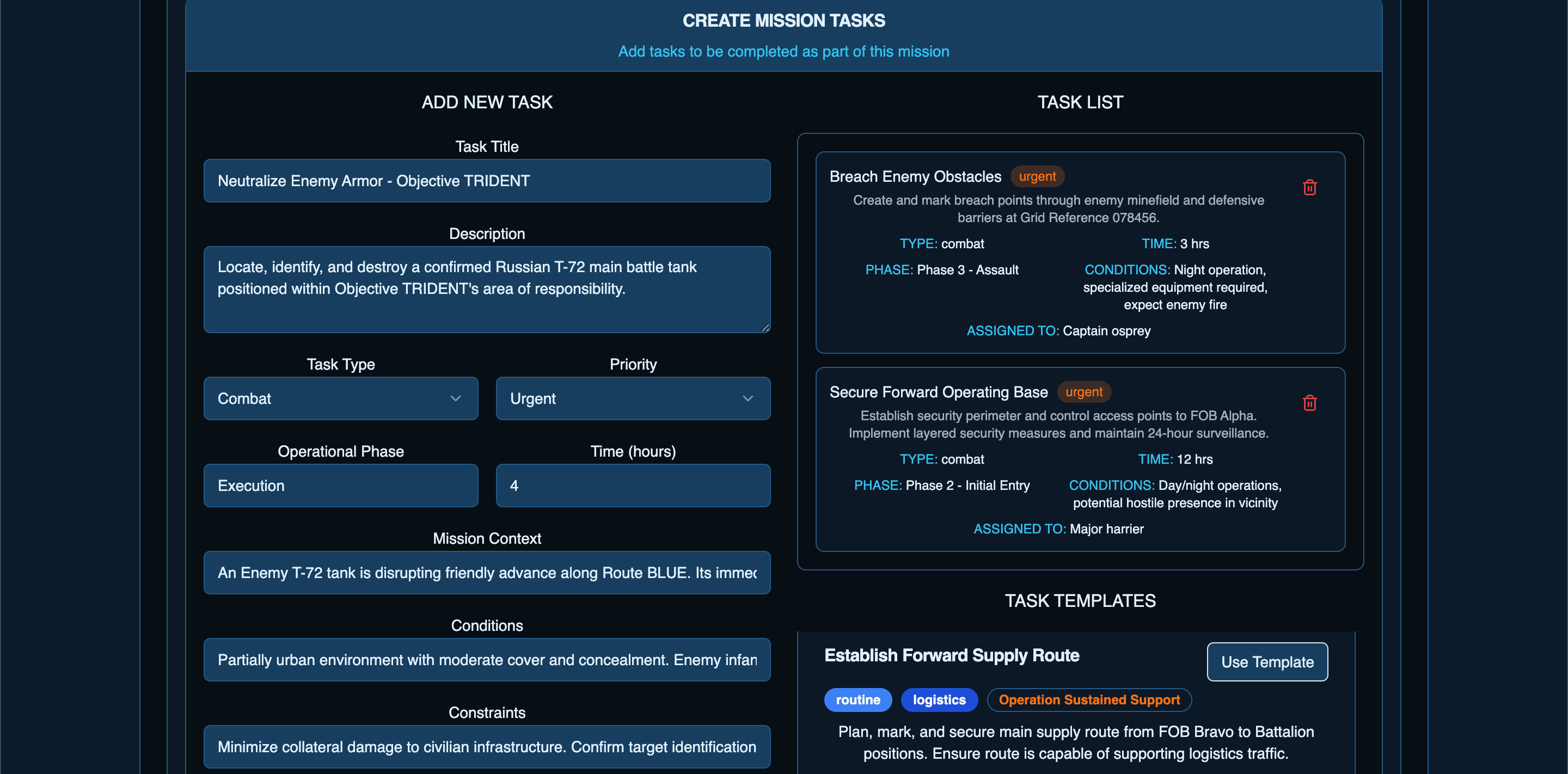 Task Management Interface
