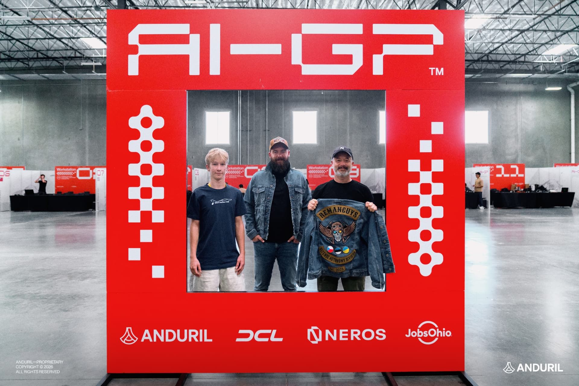 The Remānguys race team at the AI Grand Prix physical qualifier in Costa Mesa